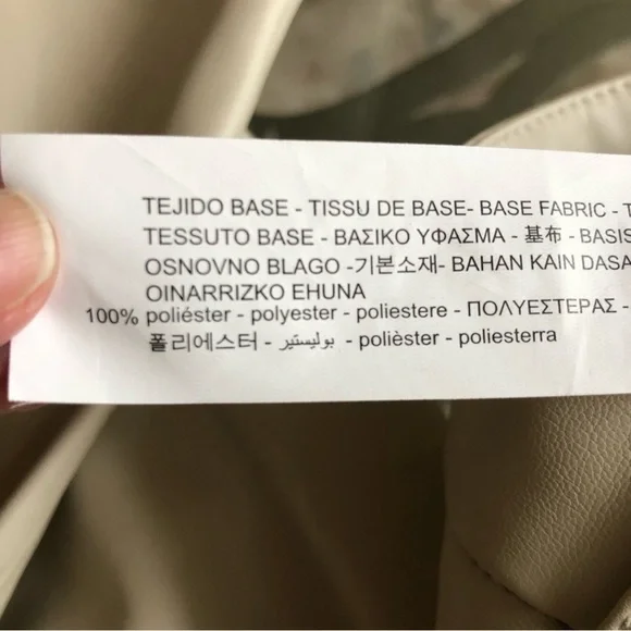 ZARA Ivory White Vegan leather Straight Leg Chino Style Pants 2 - Picture 9 of 9